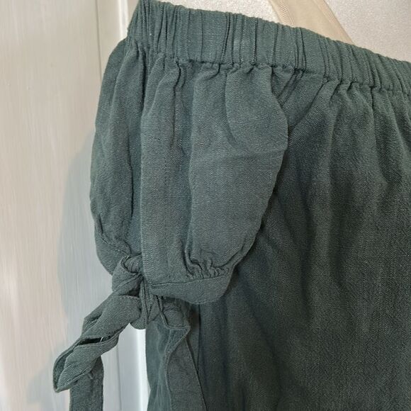 Lulu's Al Fresco Evenings Forest Green Off-the-Shoulder Dress Size M - Picture 5 of 9